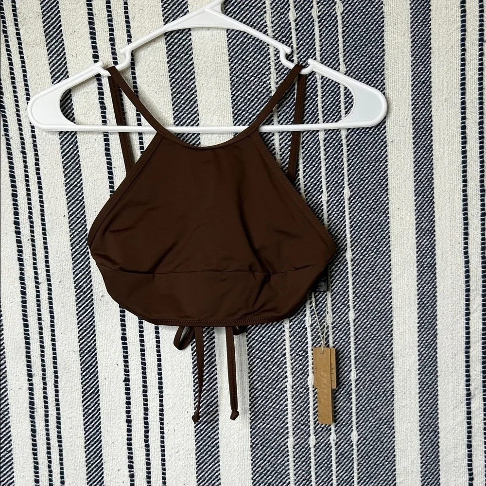 NWT Skims Recycled Swim High Neck Top